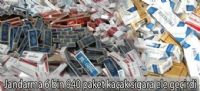 Jandarma 6 bin 940 paket kaak sigara ele geirdi