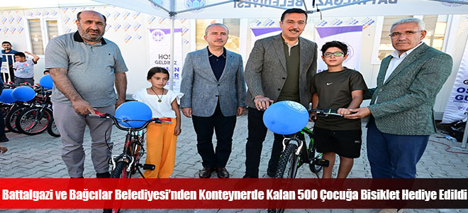Battalgazi ve Bağcılar Belediyesi’nden Konteynerde Kalan 500 Çocuğa Bisiklet Hediye Edildi