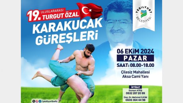 19.Uluslararası Turgut Özal Karakucak Güreşleri 6 Ekim'de Yapılacak