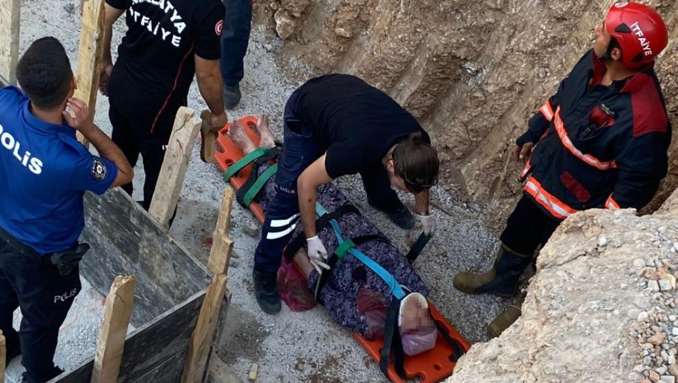 İnşaat Alanına Düşen Şahıs Kurtarıldı