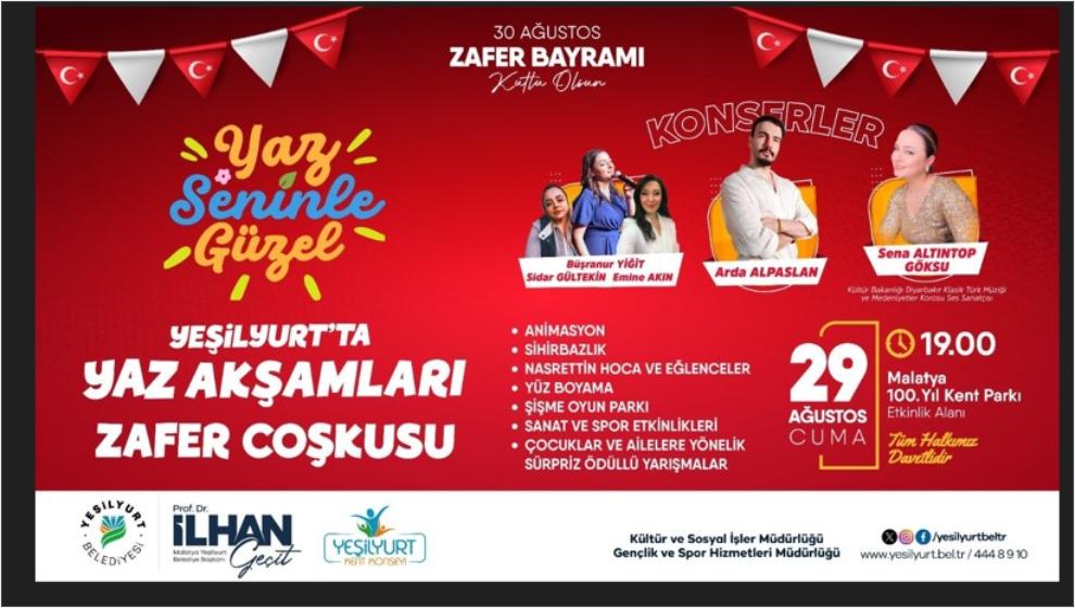Yeşilyurt Belediyesi   Zafer Bayramı Etkinligi  Düzenleyecek..
