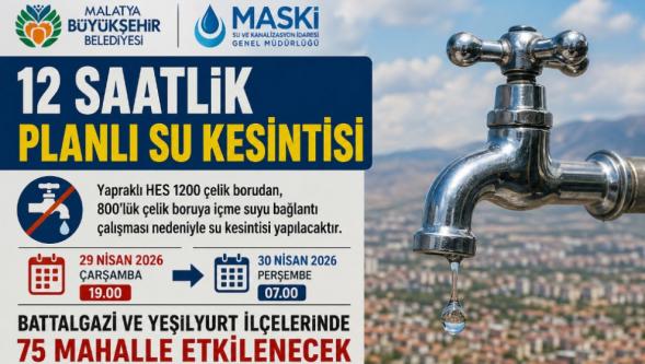 75 Mahalle 12 Saat Susuz