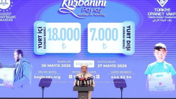 Yurt İçi Kurban Bedeli 18 bin TL, Yurt Dışı Bedeli İse 7 Bin TL