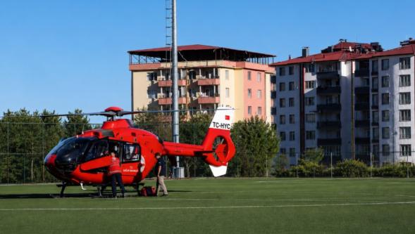 7 Aylık Bebek İçin Zamanla Yarış: Helikopter Ambulans Havalandı