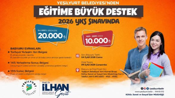 Yeşilyurt Belediyesinden Eğitime  Destek!