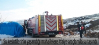 Su kesintilerinin yaşandığı mahallelere itfaiye araçlarıyla su taşındı