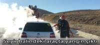 Seyir halindeki araçta yangın çıktı