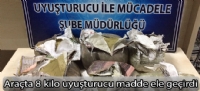 Araçta 8 kilo uyuşturucu madde ele geçirdi