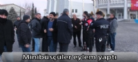Minibüsçüler eylem yaptı