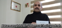 Vatan sevgisi 3 bin 280 mısralık şiir yazdırdı