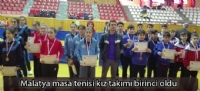 Malatya masa tenisi kız takımı birinci oldu