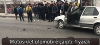 Motosiklet otomobile çarptı: 1 yaralı