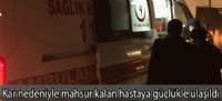 Kar nedeniyle mahsur kalan hastaya güçlükle ulaşıldı