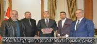 ASGD, Malatya sporun sorunlarının Vali Toprak ile paylaştı