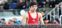 Furkan Oğur güreşte Türkiye 3'üncüsü oldu