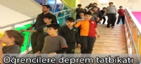 Öğrencilere deprem tatbikatı
