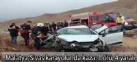Malatya-Sivas karayolunda kaza: 1 ölü, 4 yaralı