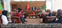 Kaymakam Yılmaz TEOG-1'de Türkiye 1.si olan öğrencileri tebrik etti