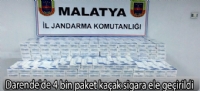 Darende'de 4 bin paket kaçak sigara ele geçirildi