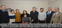 Şehit çocuklarına bilgisayar hediye edildi