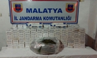 7 bin 300 paket kaçak sigara ve 348 gram esrar ele geçirildi