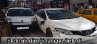 Elektrik direği faciayı önledi