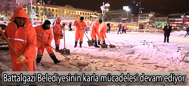 Battalgazi Belediyesinin karla mücadelesi devam ediyor