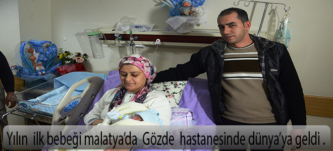 Yılın ilk bebeği malatya'da Gözde hastanesin'de Dünya'ya Geldi.