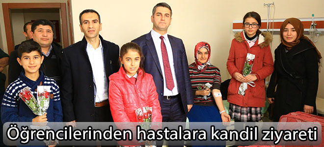 Öğrencilerinden hastalara kandil ziyareti