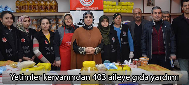 Yetimler kervanından 403 aileye gıda yardımı