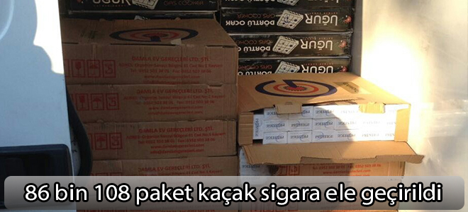 Kamyonda 86 bin 108 paket kaçak sigara ele geçirildi
