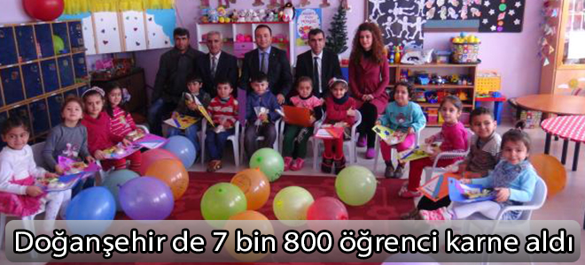 Doğanşehir de 7 bin 800 öğrenci karne aldı