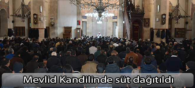 Mevlid Kandilinde süt dağıtıldı