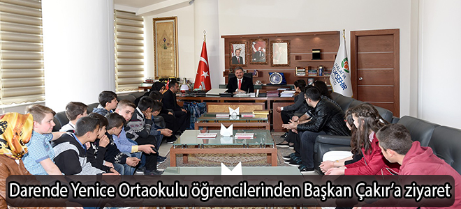 Darende Yenice Ortaokulu öğrencilerinden Başkan Çakır’a ziyaret