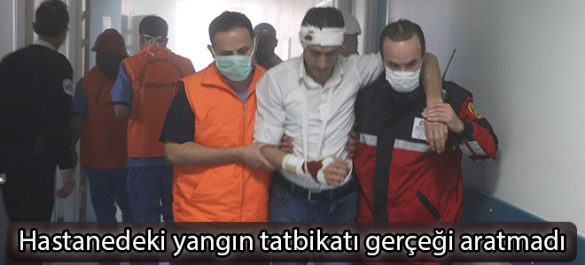 Hastanedeki yangın tatbikatı gerçeği aratmadı