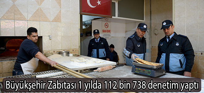 Büyükşehir Zabıtası 1 yılda 112 bin 738 denetim yaptı