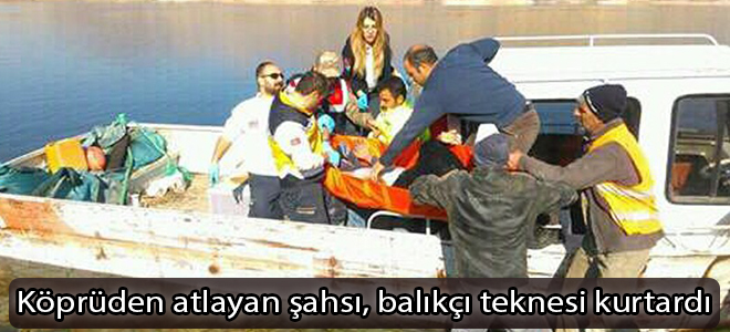 Köprüden atlayan şahsı, balıkçı teknesi kurtardı