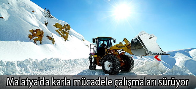 Malatya'da karla mücadele çalışmaları sürüyor