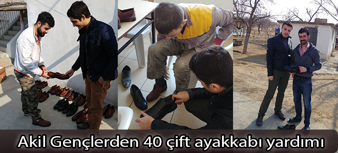 Akil Gençlerden 40 çift ayakkabı yardımı