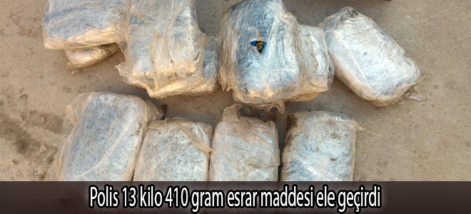 Polis 13 kilo 410 gram esrar maddesi ele geçirdi