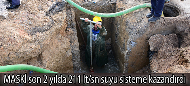 MASKİ son 2 yılda 211 lt/sn suyu sisteme kazandırdı