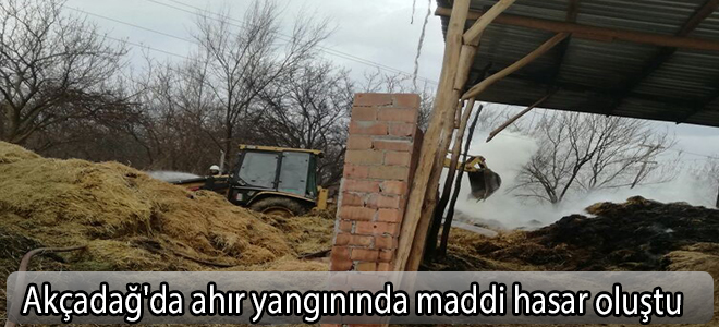 Akçadağ'da ahır yangınında maddi hasar oluştu