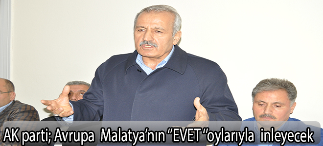 Ak parti;Avrupa  Malatya'nın ''EVET'' oyları ile inleyecek.