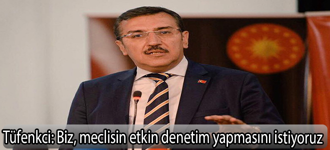 Tüfenkci: “Biz, meclisin etkin denetim yapmasını istiyoruz”