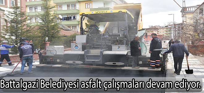 Battalgazi Belediyesi asfalt çalışmaları devam ediyor.