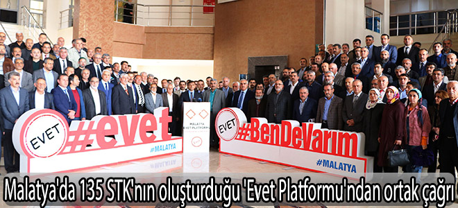 Malatya'da 135 STK'nın oluşturduğu 'Evet Platformu'ndan ortak çağrı