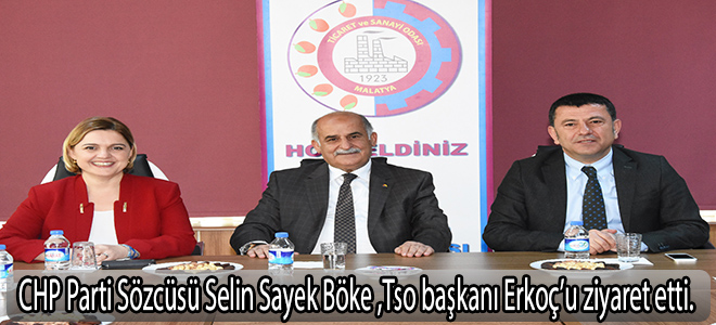 CHP Parti Sözcüsü Selin Sayek Böke Tso başkanı erkoç'u ziyaret etti.