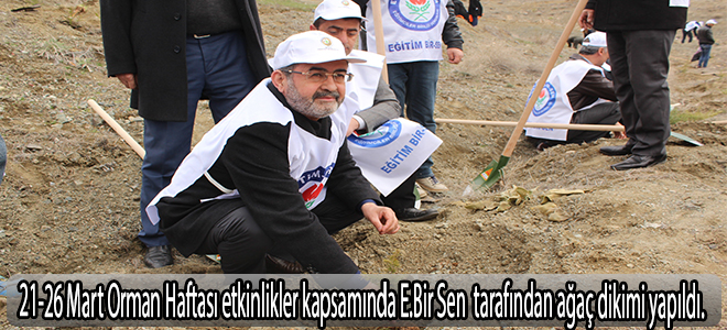 21-26 Mart Orman Haftası etkinlikler kapsamında E. Bir Sen Malatya Şubesi tarafından ağaç dikimi yapıldı.