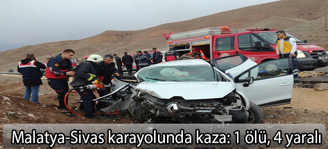 Malatya-Sivas karayolunda kaza: 1 ölü, 4 yaralı