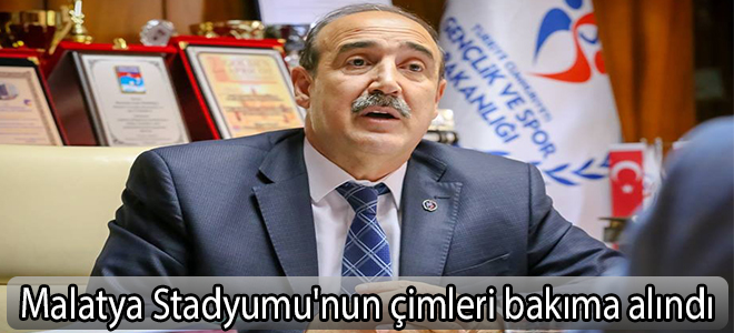 Malatya Stadyumu'nun çimleri bakıma alındı